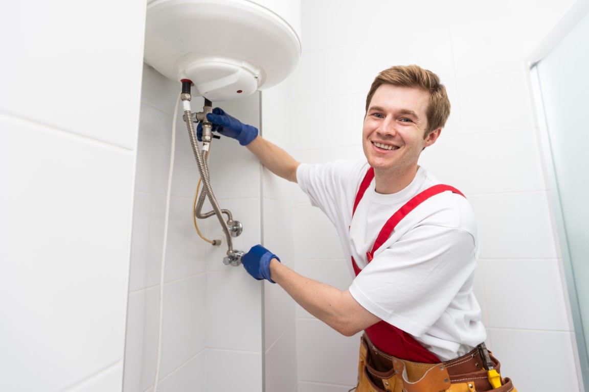 Técnico profesional reparando una caldera Immergas de gas natural en Villa de Vallecas